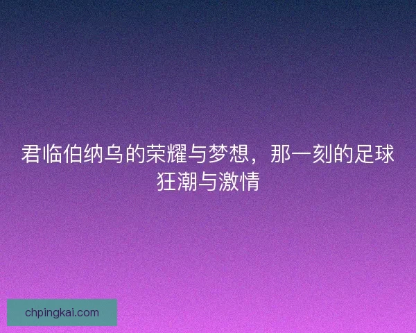 君临伯纳乌的荣耀与梦想,那一刻的足球狂潮与激情 君临伯纳乌的荣耀与梦想,那一刻的足球狂潮与激情