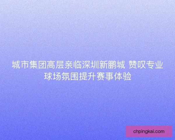 城市集团高层亲临深圳新鹏城 赞叹专业球场氛围提升赛事体验