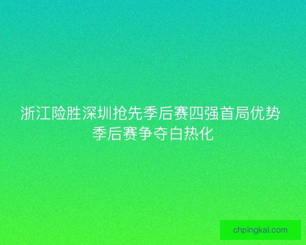 浙江险胜深圳抢先季后赛四强首局优势 季后赛争夺白热化